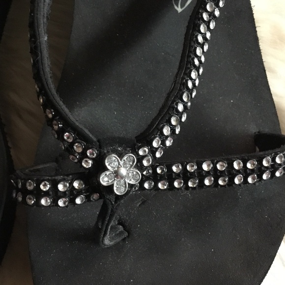 Black and Rhinestone Sandals - Picture 4 of 5